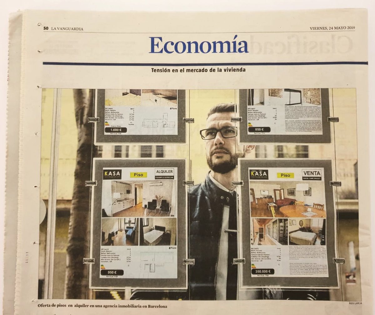 <a href="/Kasapisos/">Kasa Inmobiliaria</a> como referente del sector inmobiliario en <a href="/LaVanguardia/">La Vanguardia</a>. 😃📰🔑🏘️ #hoysomosportada #Viernes