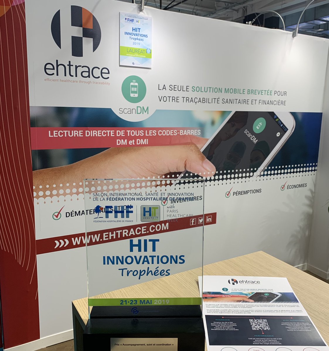 ehtrace's tweet photo. #PHW2019 @TICSanteNA @NvelleAquitaine
Lauréat des Trophées Innovations #HIT2019 @ehtrace a connu un immense succès !!!
Merci à vous qui êtes venus découvrir #scanDM, solution innovante de traçabilité des #DM et #DMI https://t.co/iO1oGOj43X