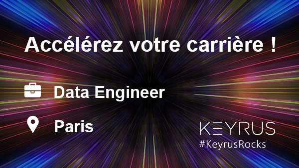 Keyrus_group's tweet photo. [#Emploi - Paris]
@Keyrus_Group recherche un Data Engineer !
https://t.co/aQtZEJ9pOF
#KeyrusData
#JoinUs https://t.co/5nDfAMqXtr