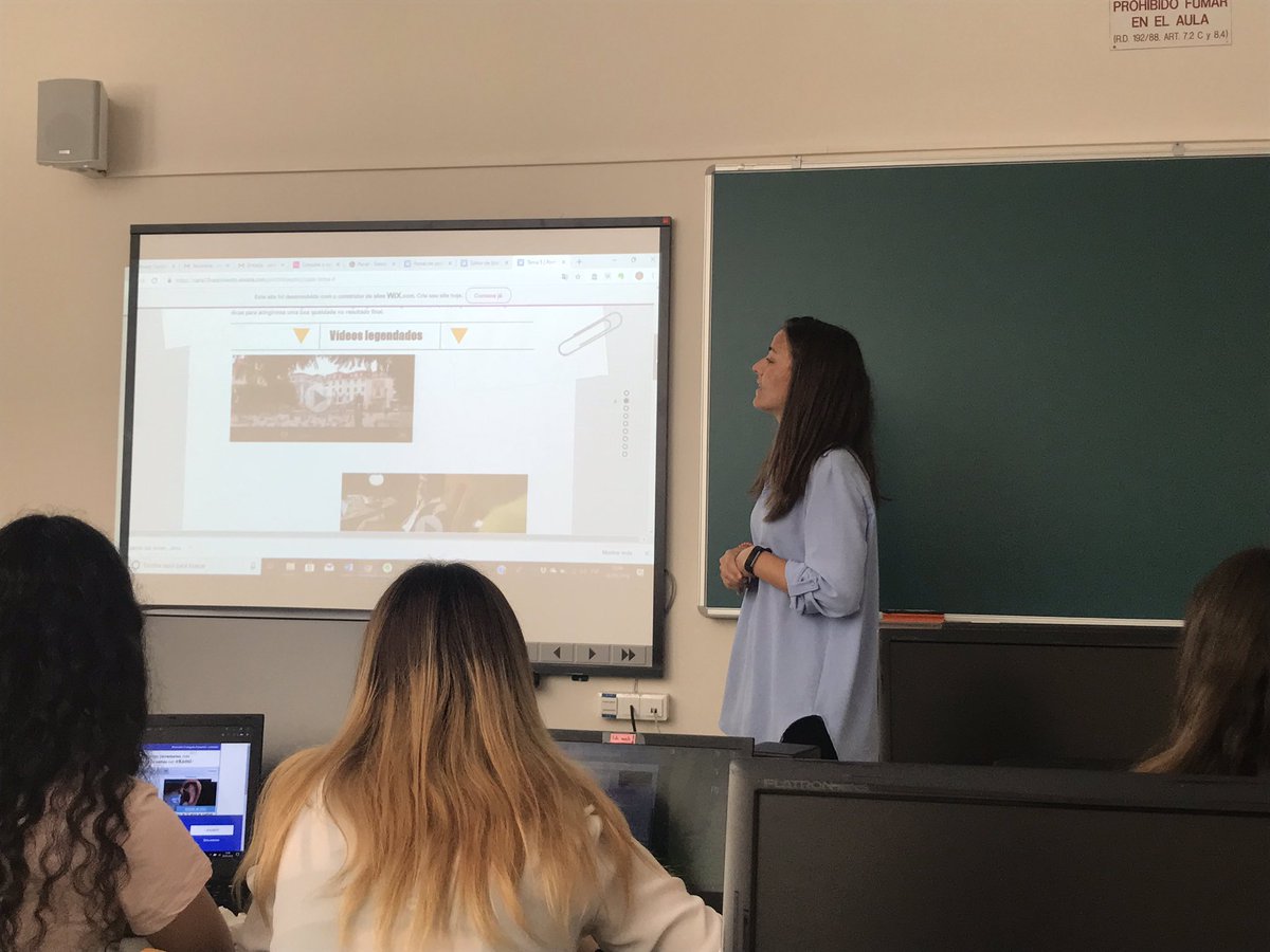 pvstics's tweet photo. A terceira em fazer sua apresentação foi @CarlaNasci13 .Não poderia dizer que era o melhor do seu trabalho, se a sua apresentação ou o seu sotaque português. Muito bem, colega! 🥰 #eptics @iberisTICs https://t.co/QBPnnc6o5h