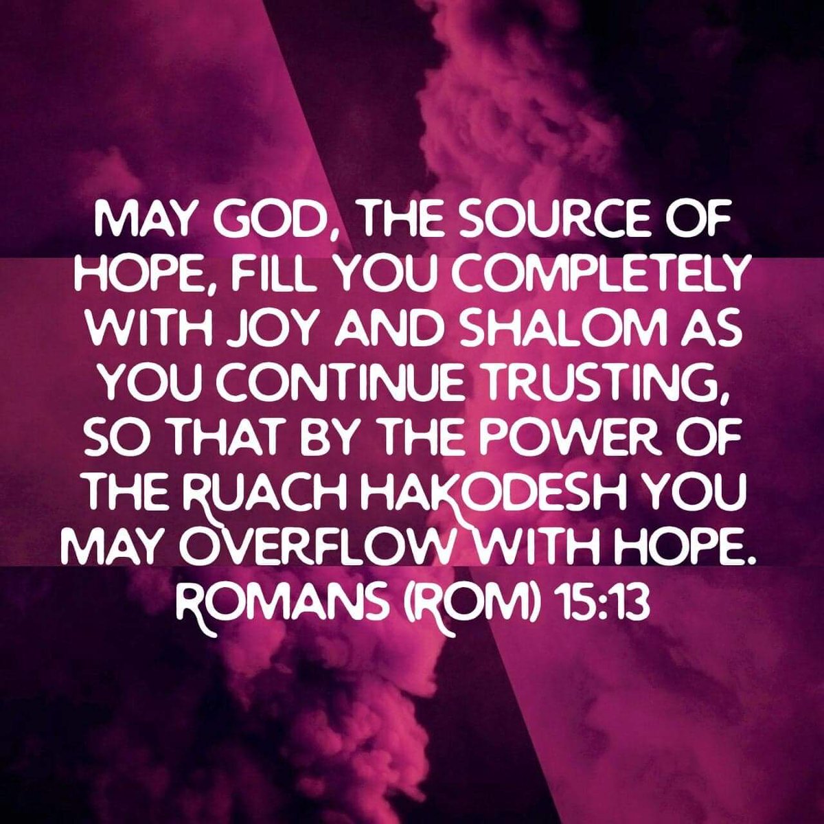 #Shalom #Hope #Romans15v13 #CJB @randi_raven