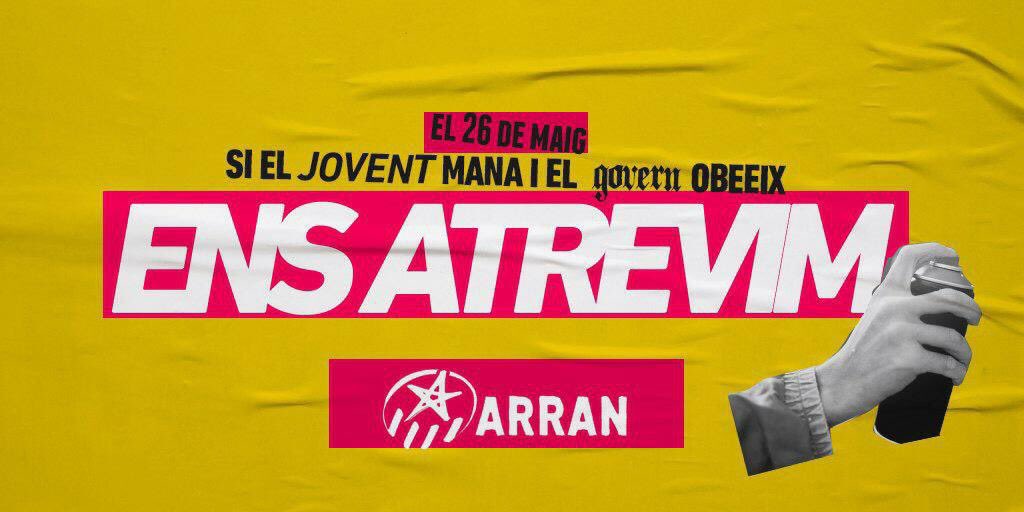 ArranValldelGes's tweet photo. Aquesta 26 de maig el jovent de Torelló apostem pel municipalisme rupturista i ens atrevim amb la @cuptorello. Sempre al costat de les qui lluiten, teixint l'alternativa. 
#TeiximLAlternativa https://t.co/G2RaxOFV5X
