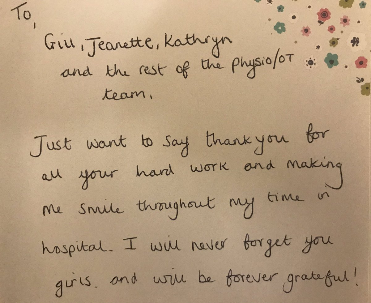 Always very satisfying to get lovely feedback from a stroke survivor who has now been discharged! Makes all our roles so worthwhile and excellent joint working on B14 with all the MDT team produces better outcomes!#lifeafterstroke <a href="/WHHNHS/">WHH 🏥</a> #MakeMayPurple 💜