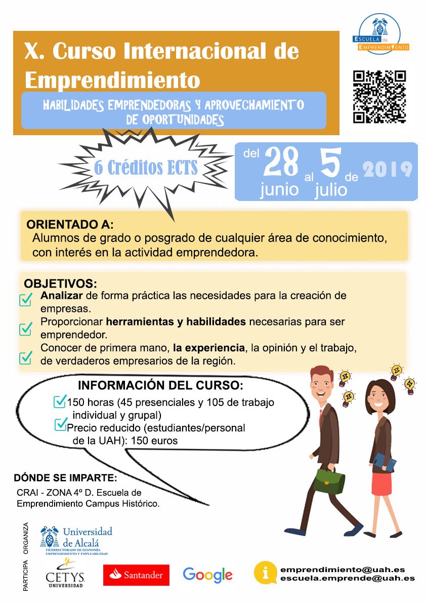 Curso Internacional de Emprendimiento 👉🏽 Una oportunidad excepcional que te da la <a href="/uahes/">Universidad Alcalá</a> ¡Te esperamos! .
.
#emprendimiento #entrepreneurship #trend #idea #creativity #business