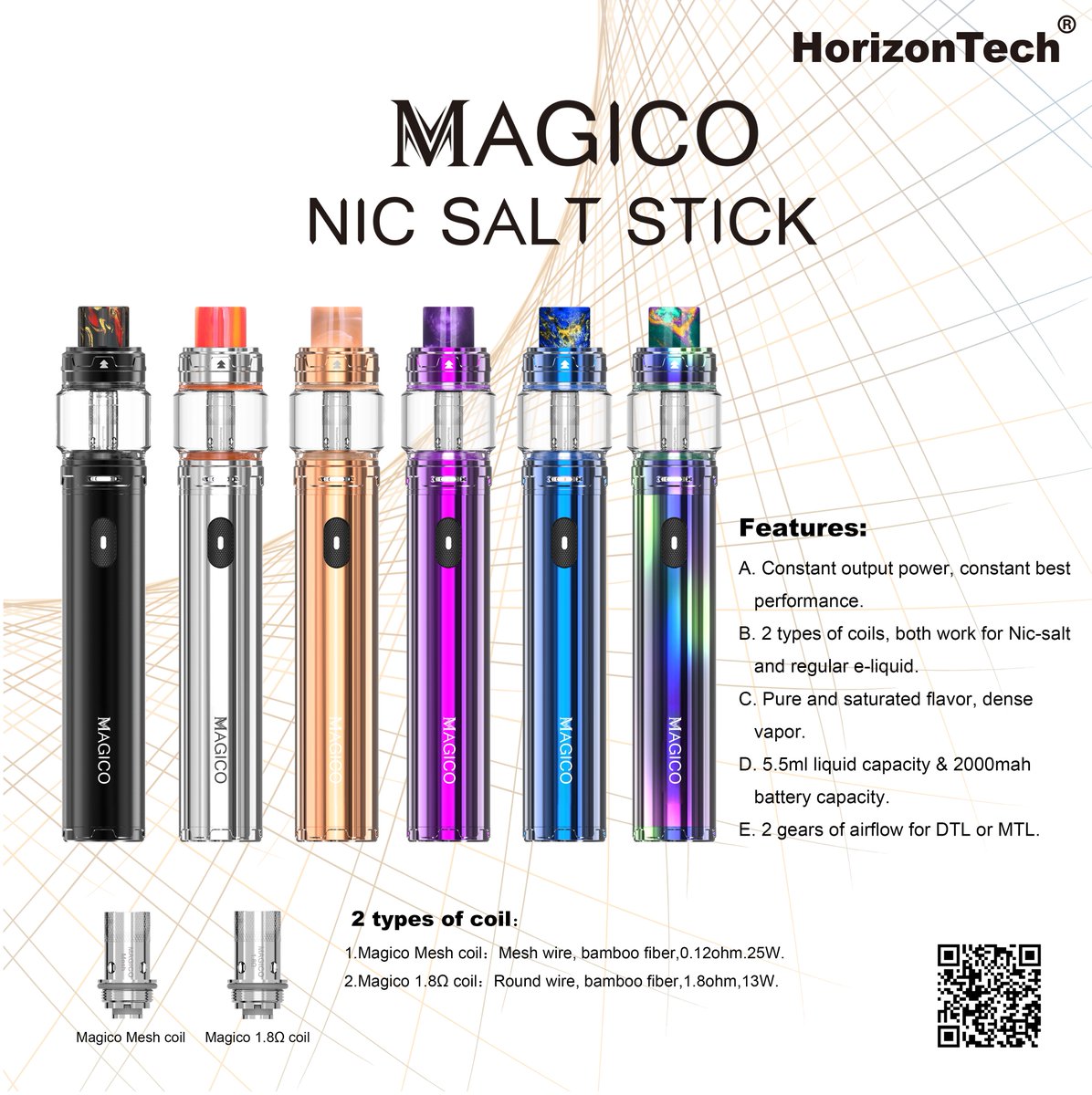 HorizontechY's tweet photo. New products coming~
#HorizonTech #Magico #NicSaltStick https://t.co/a2lX8ghdDw