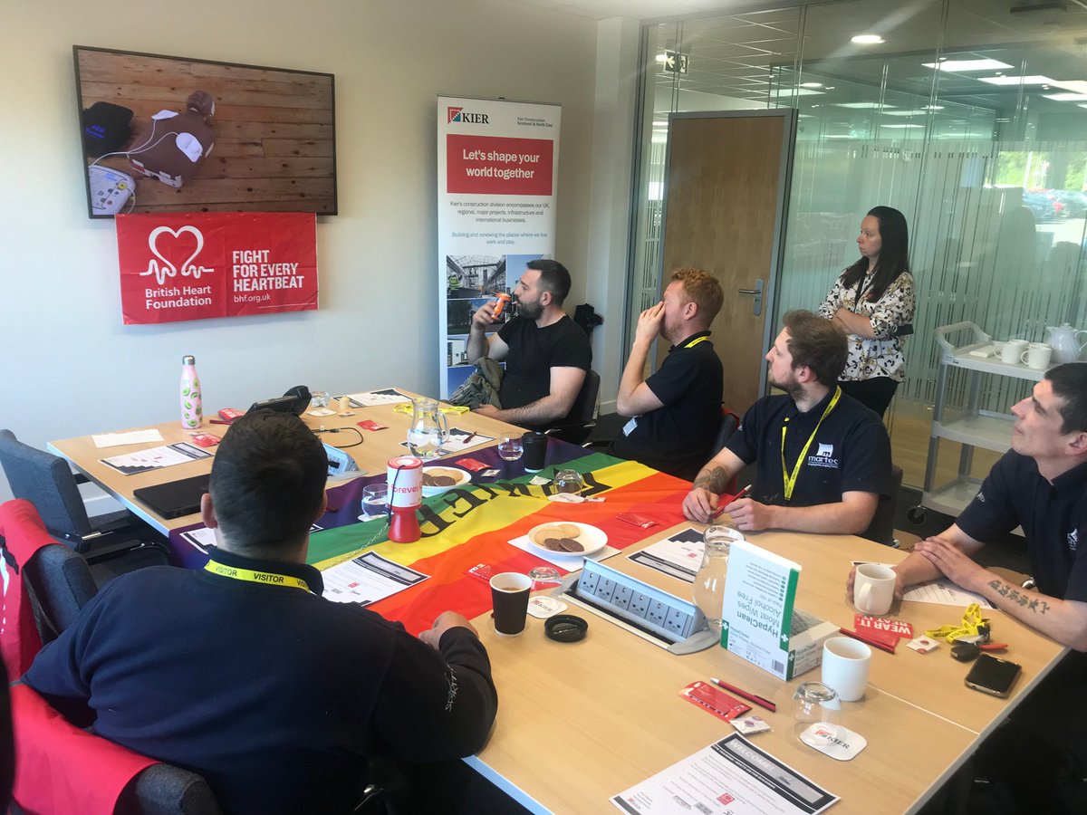 kierconstruct's tweet photo. We've made it to day 5️⃣ Team #Scotland finish the charity challenge by training one of our supply chain partners @martecglasgow in #CPR training 💓
Thanks to Martec for sponsoring our final #Bootsonforbuildings
@TheBHF #TogetherWeCanBeatHeartbreak https://t.co/3c4nm9Sz9j