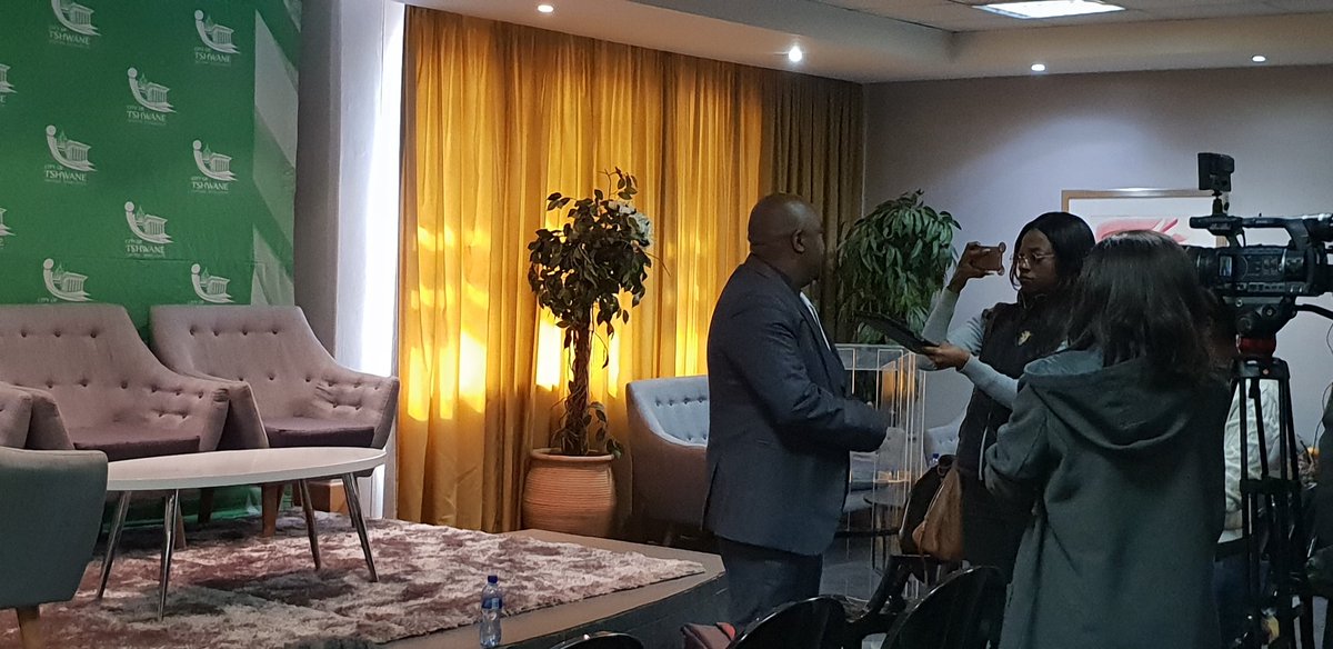 CityTshwane's tweet photo. @gautv on site conducting a #PostBudgetSession interview with mayor @EMokgalapa on #TshwaneBudget2019 https://t.co/kgbcdnu2u8