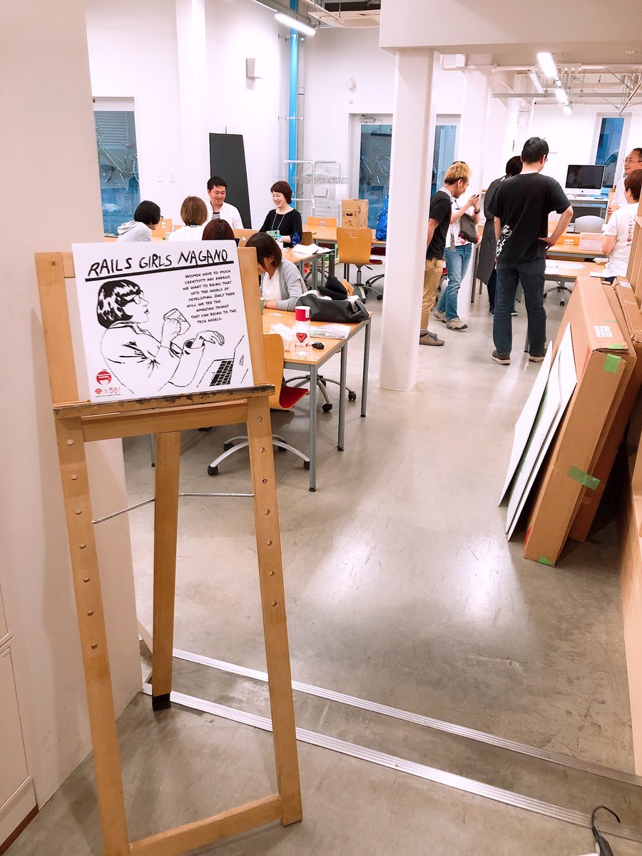 ぱん パン Nap Pan 23 G Railsgirls Naganoインストールデイ 長野美術専門学校さん 建物も内装もイベントの看板もめちゃおしゃれ Railsgirls Railsgirlsnagano