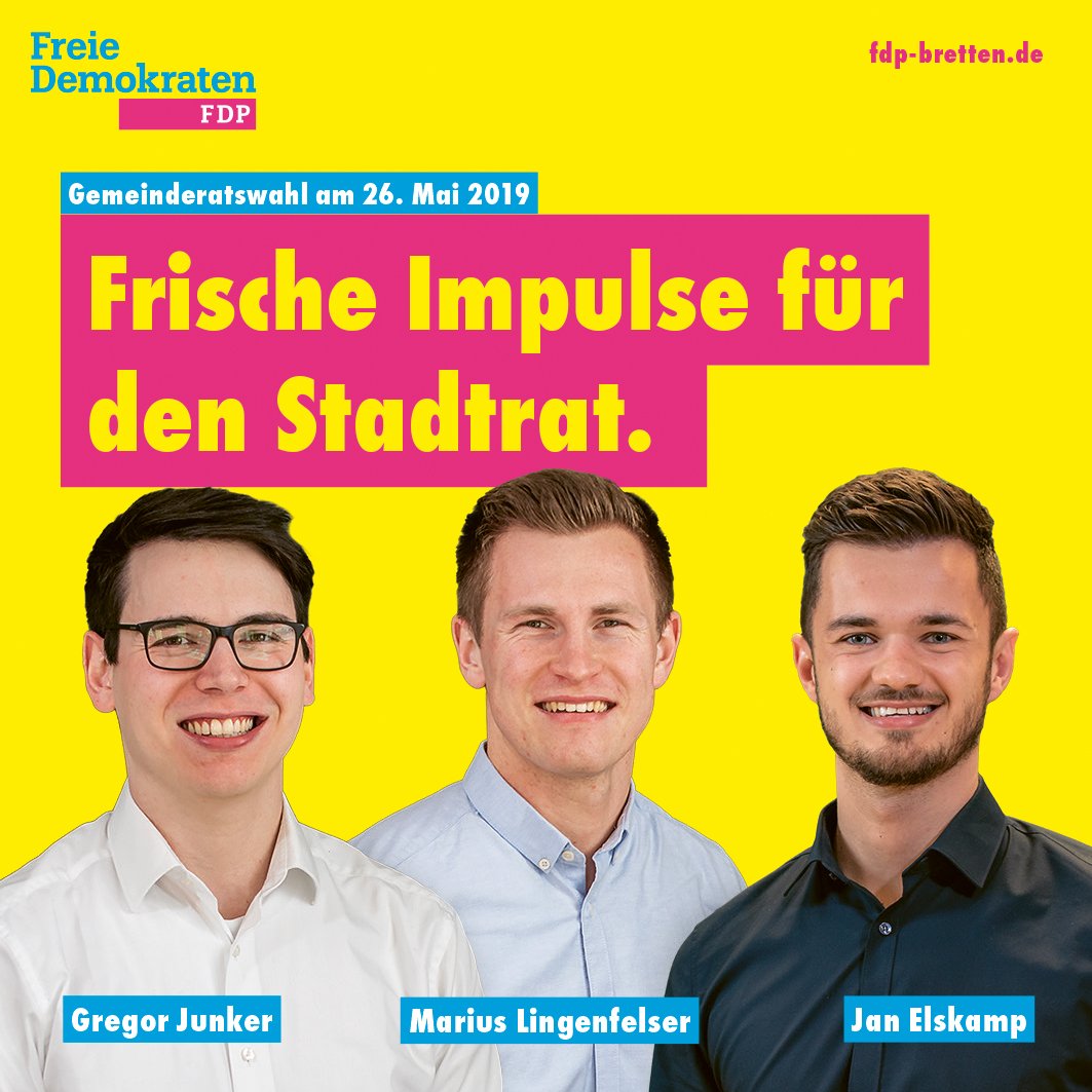FDP_Bretten's tweet photo. Der #Wahlsonntag naht. Auf 15 Seiten haben wir ein Programm erarbeitet, das unsere Ideen für #Bretten transparent darlegt. Wir wollen, dass unsere Stadt ihre enormen Potentiale nutzt. Unterstützen Sie die #FDP, damit Bretten über sich hinauswachsen kann.

https://t.co/T6tEyFPxZI https://t.co/TRs1Ah0Znm