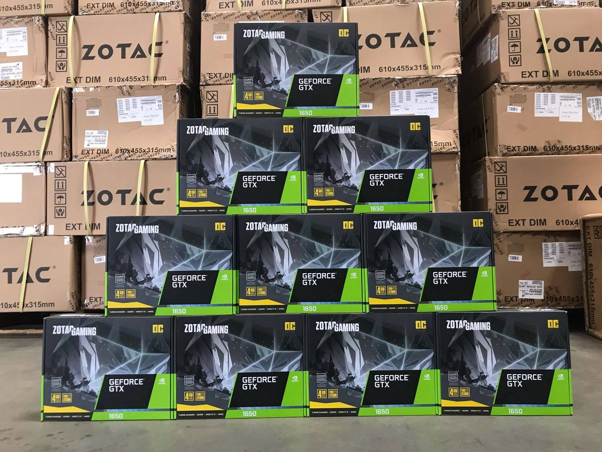 Zotac_Es's tweet photo. 📦📦📦 Las nuevas tarjetas gráficas #ZOTACGAMING GeForce GTX 1650 ya están aquí.  😎🔥

#NVIDIA #GeForce #GTX1650OC #GraphicsCard #4KReady #PCMasterRace #PCGamer #PCGaming https://t.co/GBam6XBs0v