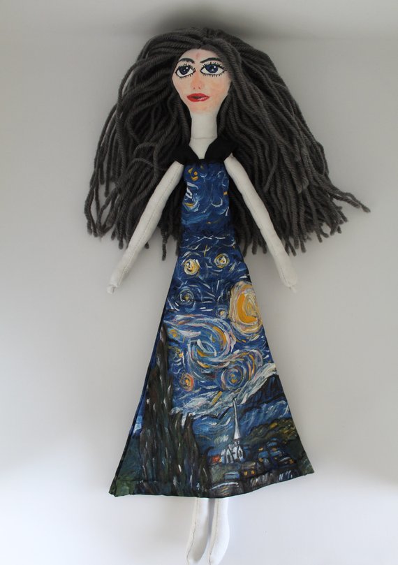 Nora85E's tweet photo. #Handsewn cloth doll with painted dress inspired by "starry night" by Vincent van Gogh.
You can find it in my etsy shop:
https://t.co/TfF1rDCSan

#doll #dolls #bambola #bambole #handmade #handcraft #fattoamano #cucitoamano #VanGogh #starrynight #nottestellata #art #arte #etsy https://t.co/DwbrLUTVOo