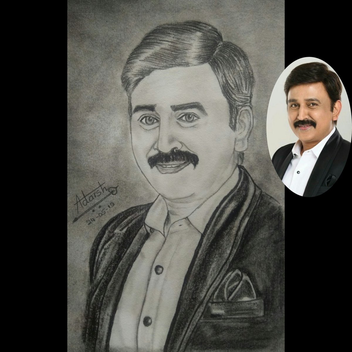 AdarshAcharyaS1's tweet photo. My art of @Ramesh_aravind  sir❤ https://t.co/CQvIt8W3P7