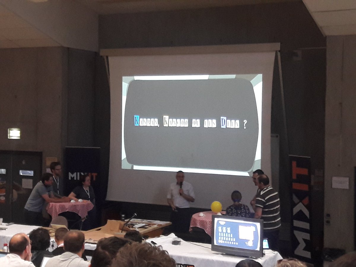 MarcNazarian's tweet photo. "Kanban, kangoo, ou les deux" le quizz Kouizz Aman à #mixit19 #fun https://t.co/5dlR01gxCC