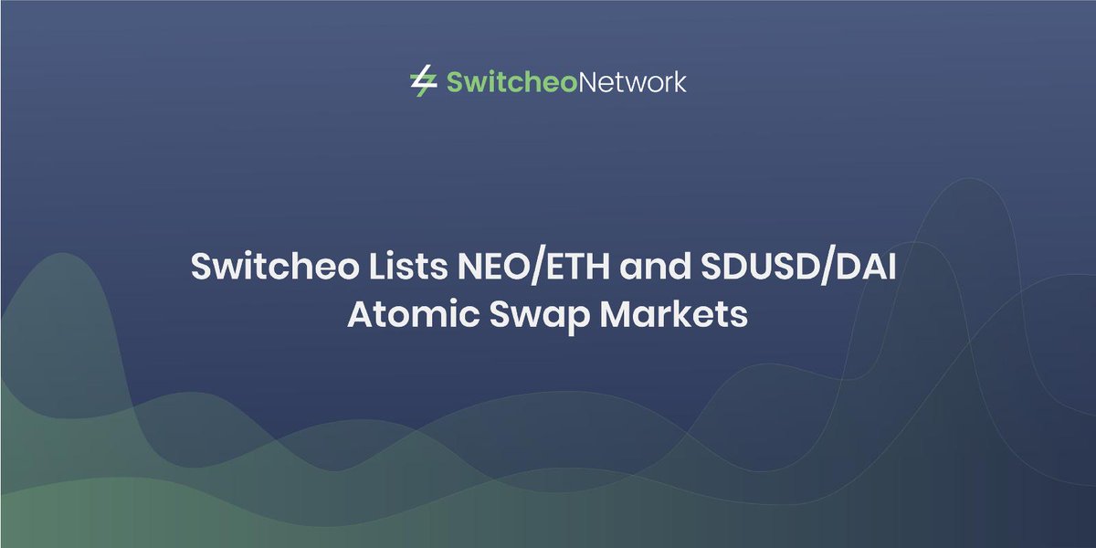 hypernum_team's tweet image. Switcheo @SwitcheoNetwork Lists NEO/ETH and SDUSD/DAI Atomic Swap Markets

medium.com/switcheo/switc…

$ETH $NEO