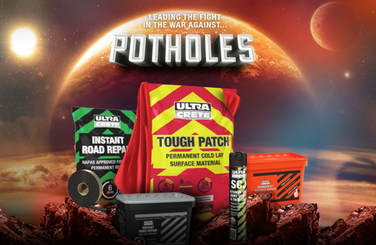 Ultracrete_UK's tweet photo. Help combat the #pothole epidemic with our range of #repair solutions #FirstTimePermanent https://t.co/ia6McDjdhs https://t.co/PASgifV6np