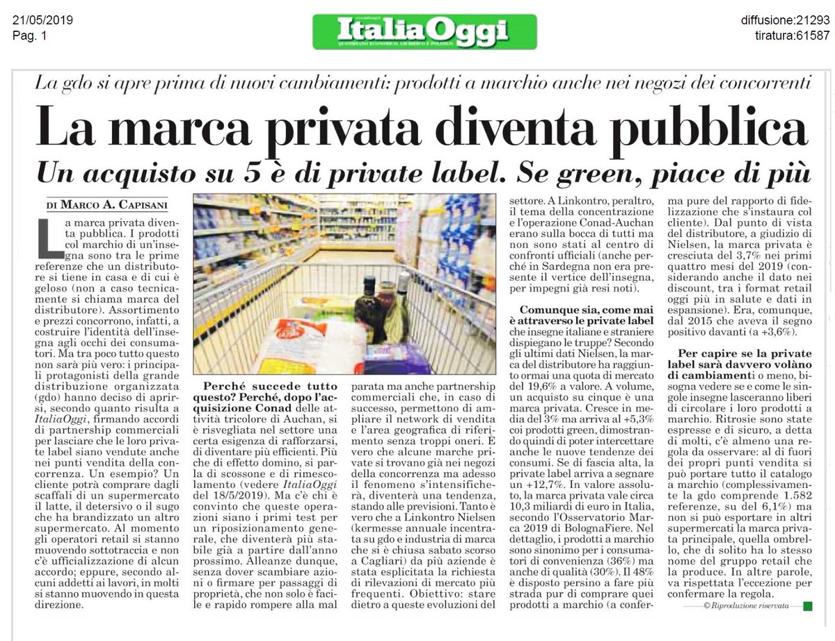 Il giornale <a href="/ItaliaOggi/">ItaliaOggi</a> svela accordi per alleanze traversali sulla MdD tra i Retailers