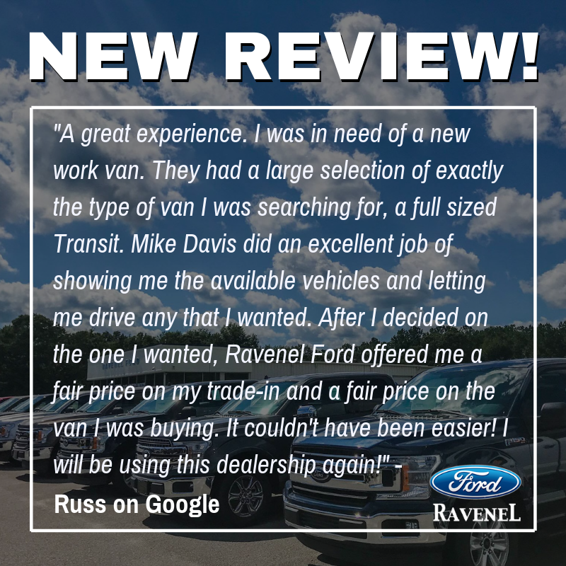 RavenelFord's tweet photo. We just received a new review on @Google. Thank you, Russ! 😄
#chs #charleston #FridayThoughts https://t.co/wvDALQ9jq0