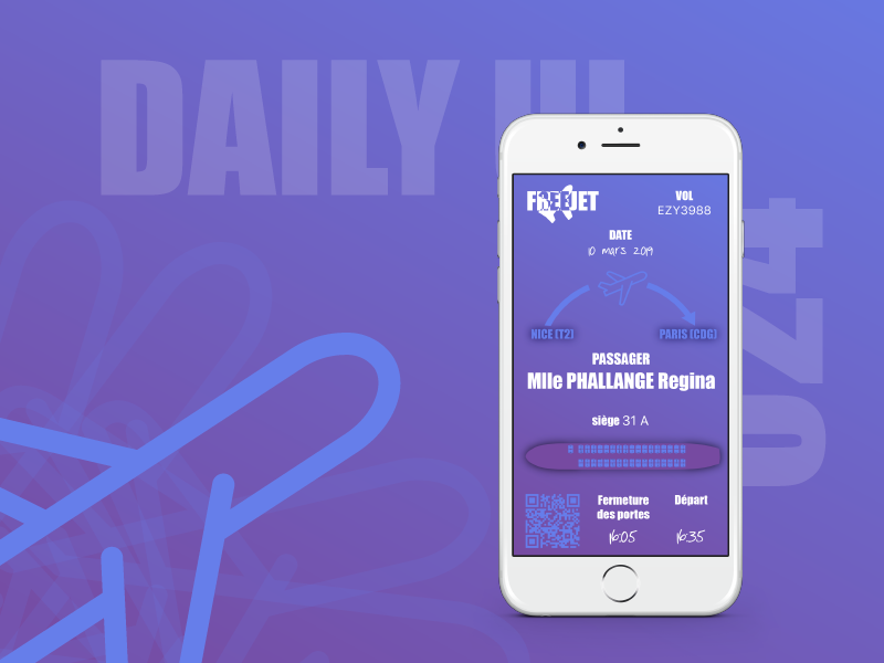 elooomarty's tweet photo. Challenge #024 : Boarding Pass
#DailyUI #uidesign #dailyui024 https://t.co/IHUgIn3Wzc