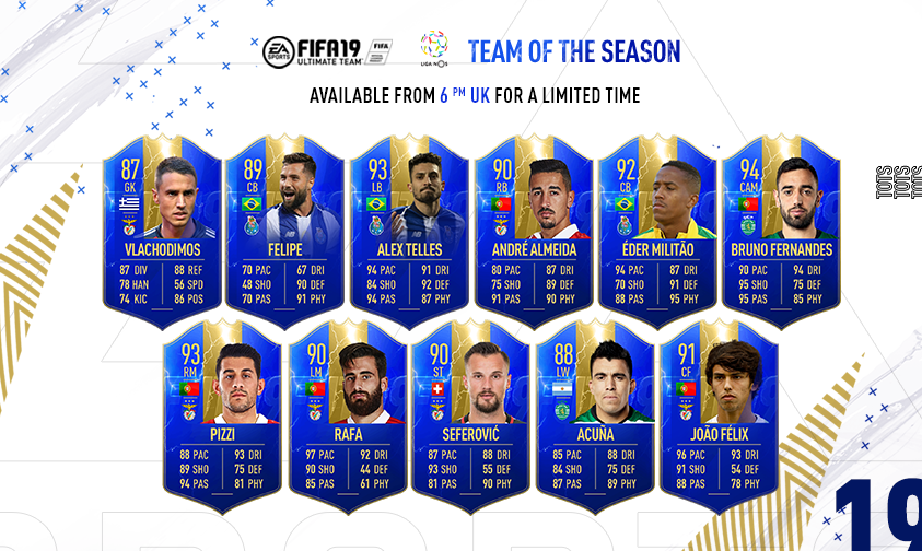 Ten of the best from @ligaportugal available from 6 pm UK! #TOTS #FUT