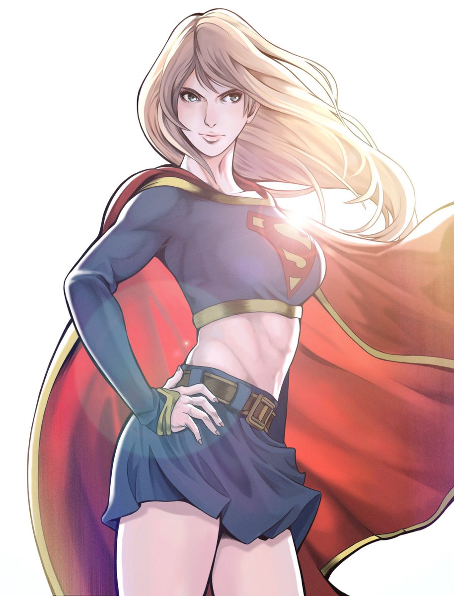 To Ru トール 以前描いたスーパーガールを少し修正してみました イラスト スーパーガール Supergirl アメコミ 絵