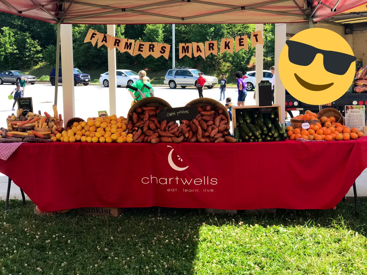 WSFCSFood's tweet photo. Out in the heat Getting ready to give some @MooreMagnetElem students #fresh #produce at our #farmersmarket  
@wsfcs @ChartwellsK12 https://t.co/NNG14mYVtF