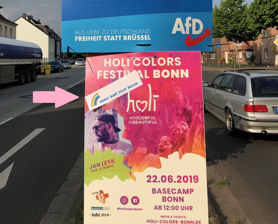 BaseCampBonn's tweet photo. Am Sonntag ist Europawahl. Unsere Freunde von @HoliColorsBonn haben dazu einen Vorschlag. #Europawahl2019 #Europawahl #Europawahlen2019 #Europawahlen #letsgetbunt https://t.co/StAUIxTQbA