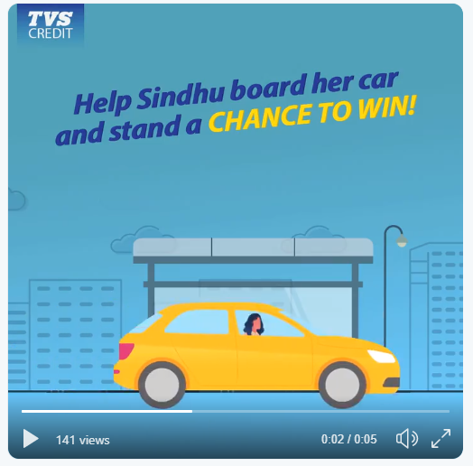 IBHOSTIN's tweet photo. @TVSCredit #ContestAlert screenshot with Sindhu in the car https://t.co/4pv83TWjYq