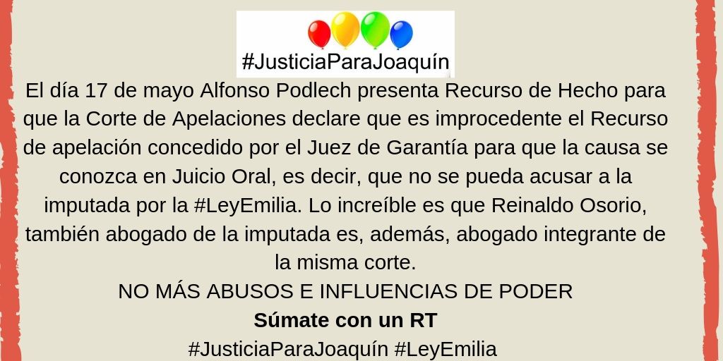 ferhagedorn6's tweet photo. Por favor RT! Basta de tanta Injusticia ¿Hasta cuándo? Las víctimas estamos en desmedro de las Leyes y de este sistema que permite este tipo de situaciones insólitas RT RT RT #JusticiaParaJoaquín #LeyEmilia #JusticiaAhora https://t.co/ojDlZkq5fl