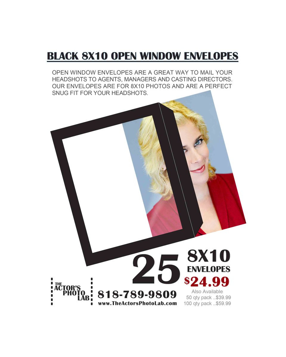 actorsphotolab's tweet photo. We also have our clear 8x10 envelopes in black!! Stand out when you mail your #effectiveheadshots to agents and managers. 
Check out our https://t.co/gAMcqBegB2 store https://t.co/no4Zgv9YRe
#actorsphotolab #clearenvelopes #printingservices #workingactors #mailingyourheadshots https://t.co/JzNthY4GAO
