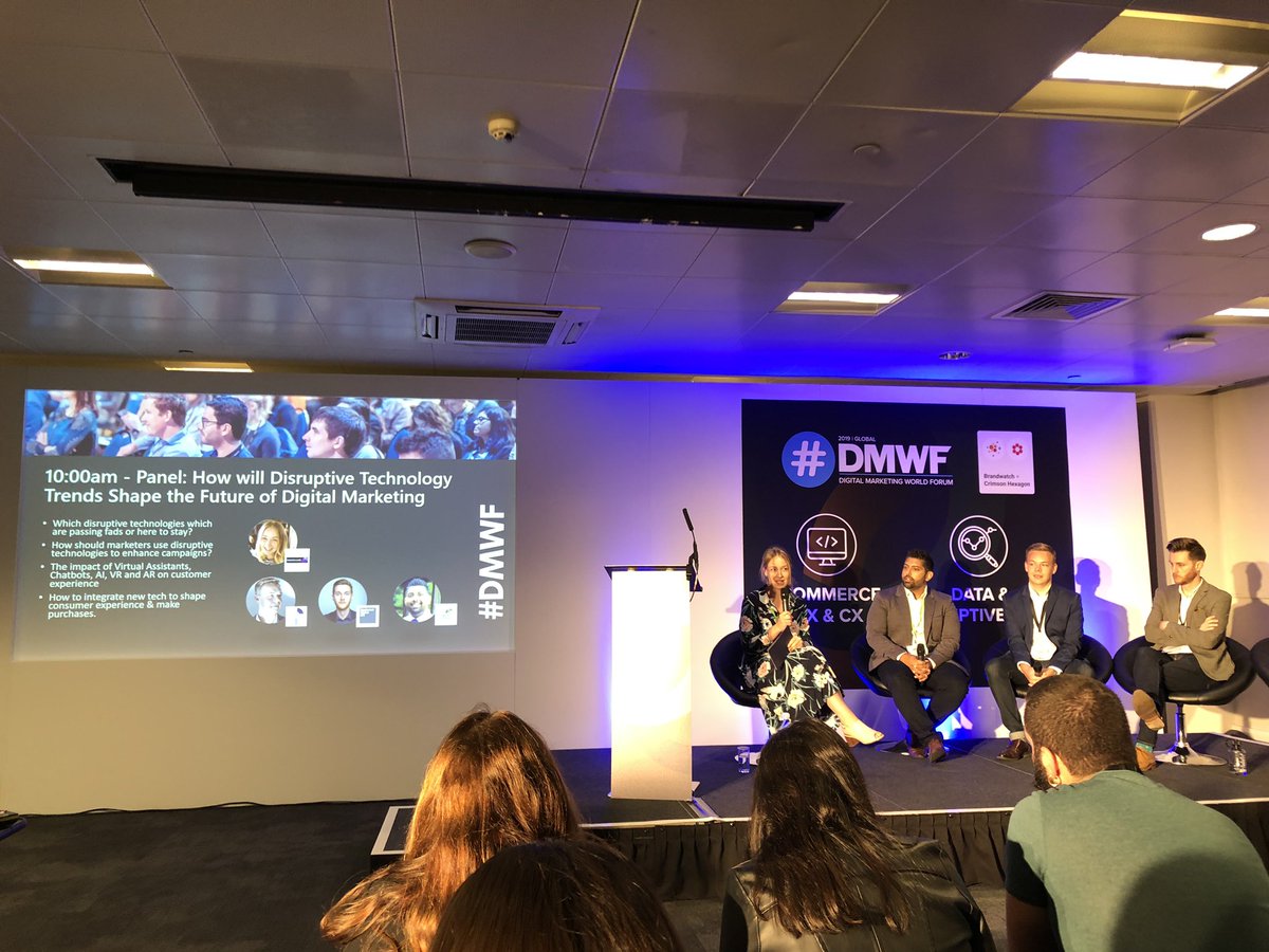 JosephMeaden's tweet photo. 📲 Great to be in London for #DMWF 2019! Lots of interesting discussions on future for #digital marketing - #AI, AR, VR,  #voicetech, #influencers and more - touched on by some excellent speakers! @DigiMarketingWF https://t.co/fNAvlrR2Yn
