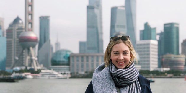 Saint Mary's student abroad in Shanghai, China. 