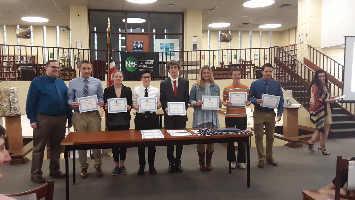 Then we began to give out awards. First came @MrFrischNHS's AP Computer Science Outstanding Work recipients. Then came Mr. Frisch's SUPA Web Architecture class. A huge congratulations to all of them!