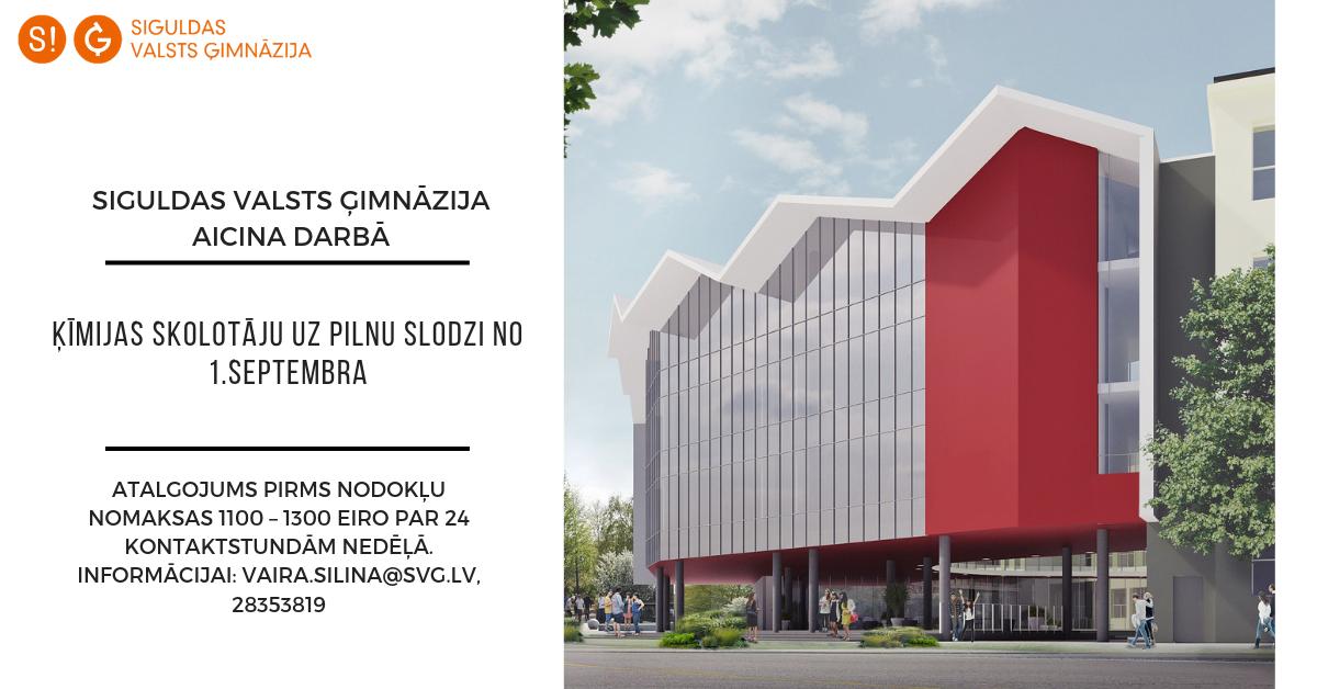 svg_lv's tweet photo. Aicinām darbā ķīmijas skolotāju no 1.septembra! https://t.co/kd998r1utg