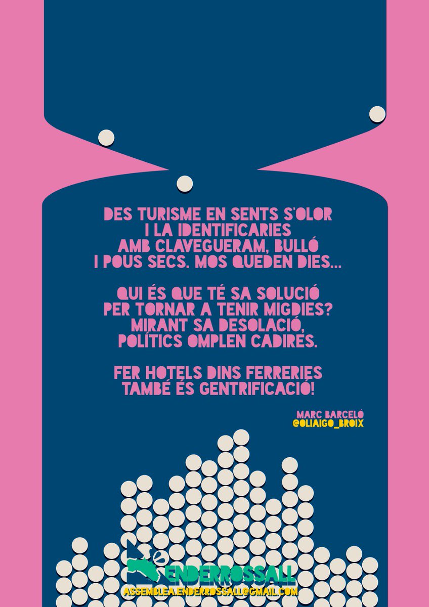 Hola! Ja tenim aquí el Pamflet Enderrossall del maig: un especial per les eleccions d’aquest diumenge 26. Si encara no tens clar el teu vot, dóna-li un ull! Esperem, com sempre, que el llegiu i us agradi! Bon cap de setmana a tothom!
Link: online.fliphtml5.com/bbjib/xiwz/