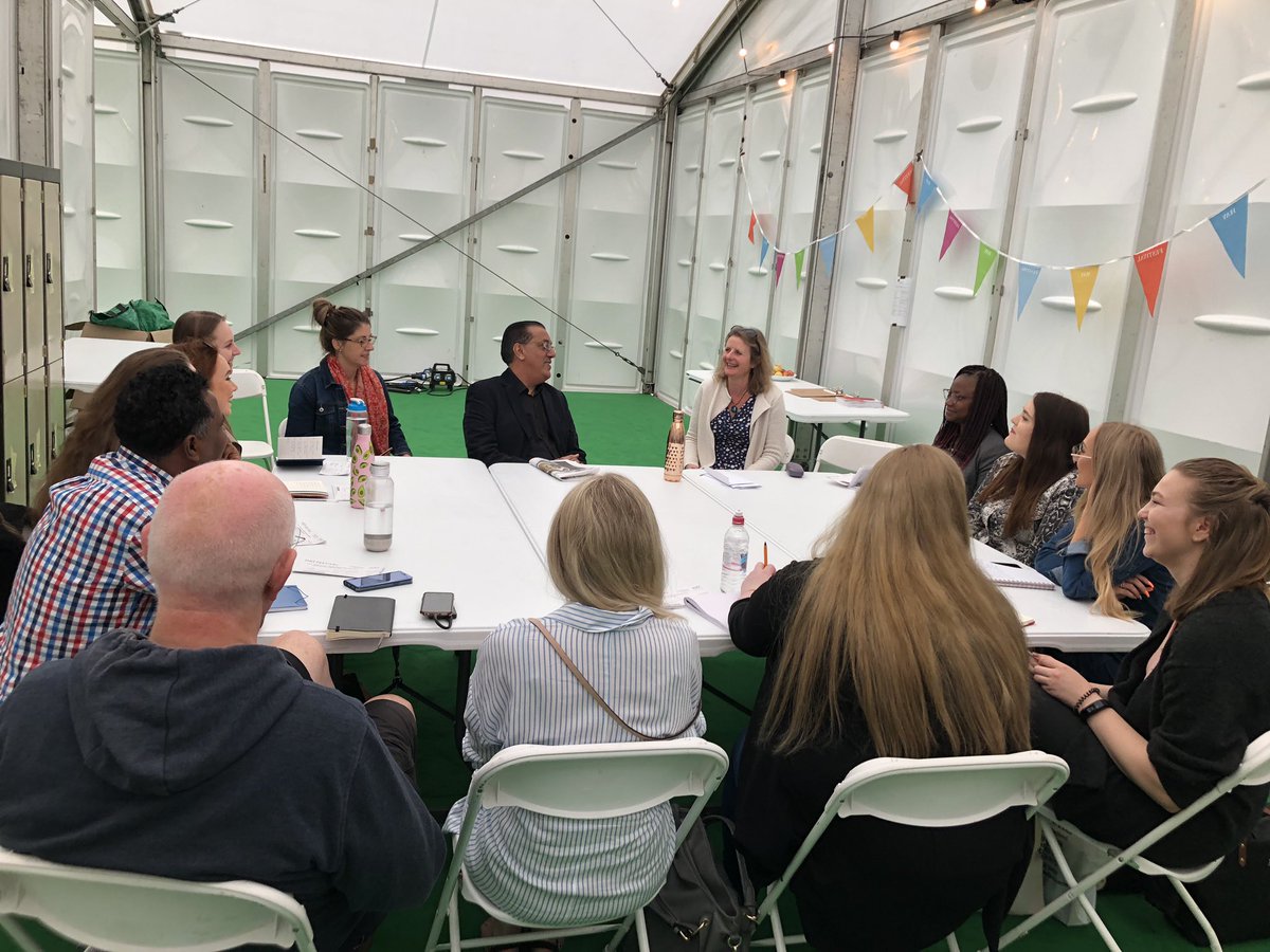 Bela_arora's tweet photo. Such a privilege to have @nazirafzal engage with my #MscGlobalGovernance students from @UniSouthWales on our study trip @hayfestival https://t.co/j4iLAH1aom