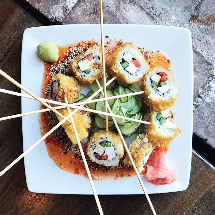 Our Tofu Roll! Simply delicious with a touch of crunch! A roll you should try if you have not yet! Happy Memorial weekend! Make Nara a stop with your weekend plans!