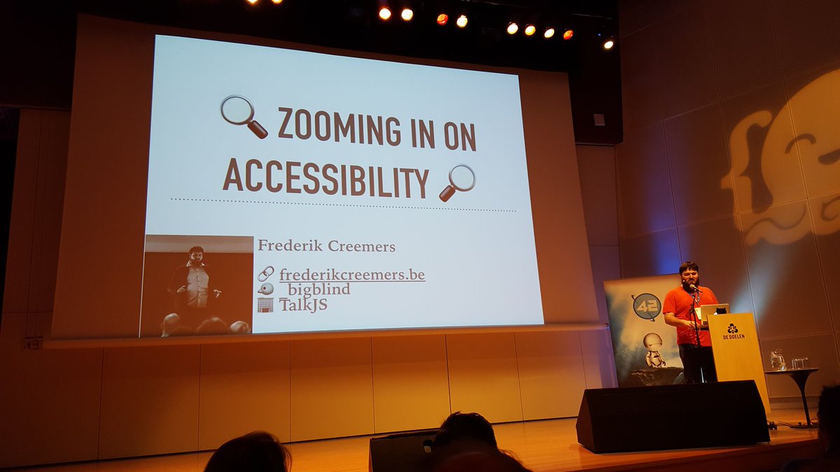 ArjanKleene's tweet image. Frederik Creemers about accessibility #joyofcoding