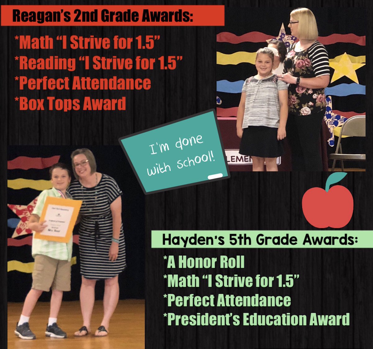 LauraBrast's tweet photo. Proud of these two & very thankful they both had awesome teachers this year! @CFELISD @LockhartISD @RockinReedin5th @Stephenson2nd #LockhartLeading bye2ndgrade #bye5thgrade #hello3rdgrade #helloJrHigh https://t.co/tqDSV4j3BB