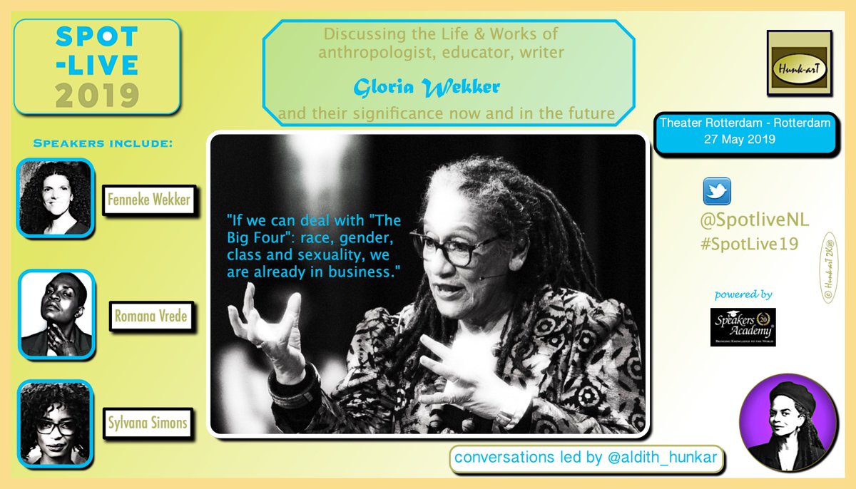 aldith_hunkar's tweet photo. 🔥 Prepping #SpotLive19!
Prof. Gloria Wekker has curated an afternoon @ Theater Rotterdam. 
Fenneke Wekker, Romana Vrede &amp; Sylvana Simons will share their experiences on the Intersections of Life + tips for the society of the future. 
I’ll be leading the convo’s for @SpotliveNL. https://t.co/OlGemAqeyU