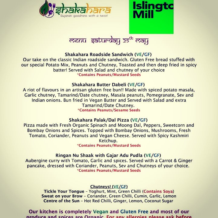Shakahara1's tweet photo. Busy day after last night's sell out at New Mills! Menu for tomorrow at @islingtonmill @GRUBMCR 
#Vegan #manchester #vegansofmanchester #glutenfree #gujaratigoodness #indianstreetfood #spicyfood https://t.co/NPueILtTkJ