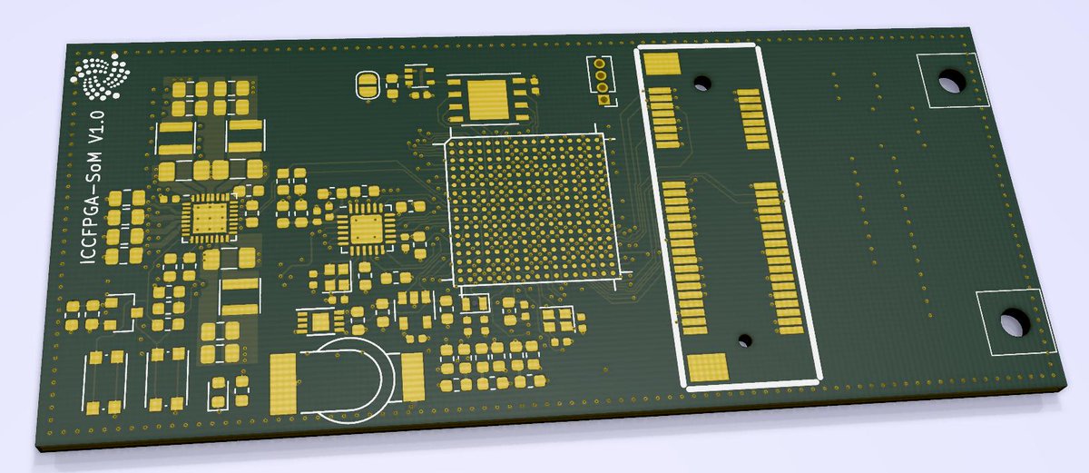 ThomasPototsch1's tweet image. PCB design of Linux System-on-Module (SoM) for #IOTA Crypto Core project finished 😄 If it works it&apos;ll run full Linux @ 500MHz with 128MB RAM and offer UARTs, SPIs, I2Cs, USB host+device, 100Mbit Ethernet, ... Of course it will support the FPGA module 🙃 Wish me luck (again^^) 😉