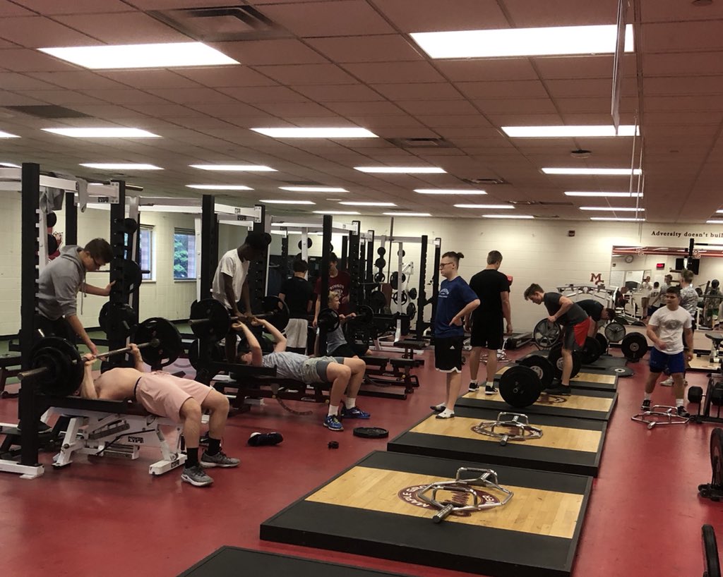 Today was their first morning off- I show up to school at 6 am and there is a line of about 40 kids on their own waiting at weight room door to get a lift! Good Stuff! #weare #wewill #selfmotivated #funtosee