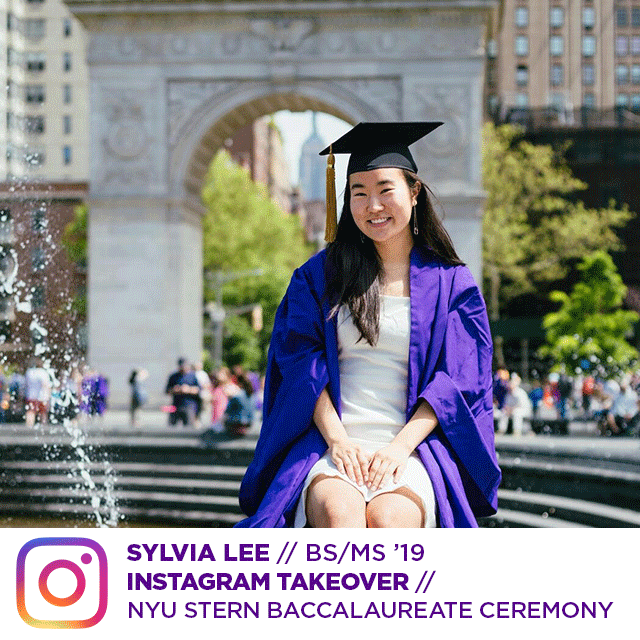 SternUC's tweet photo. Today's the final day before #Stern2019 become #SternAlumni! The Class of 2019 will be recognized at the @NYUStern Baccalaureate Ceremony, and Sylvia Lee (BS/MS '19) is taking over our Instagram to show us all her special moments! Follow along with us there (@sternuc). https://t.co/Go8QthxD8z