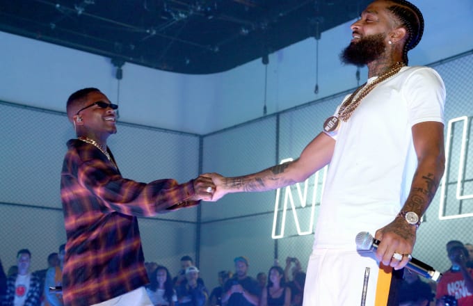 VibeMagazine's tweet image. YG says he will give a percentage of his #4REAL4REAL sales to #NipseyHussle's kids at.vibe.com/F20kBa