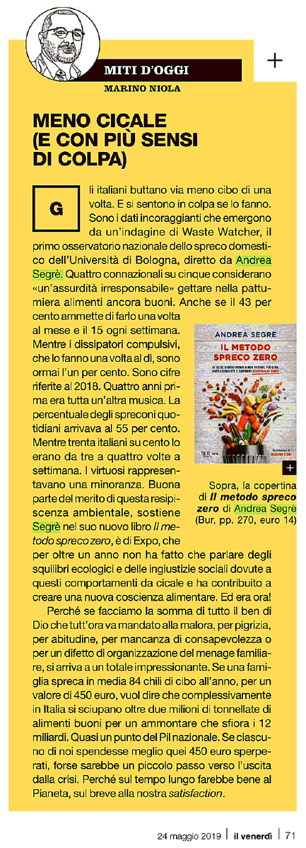 andrea_segre's tweet photo. Meno cicale, non ancora formiche: ma l'obiettivo #sprecozero è entrato negli obiettivi degli https://t.co/Yrx8zhqR4b @ilvenerdi @repubblica l'editoriale di @MarinoNiola racconta #IlMetodo #sprecozero e ci riporta al 2° #GlobalStrike4Climate Svolta sostenibile per il nostro futuro https://t.co/7hdbZeB2RG