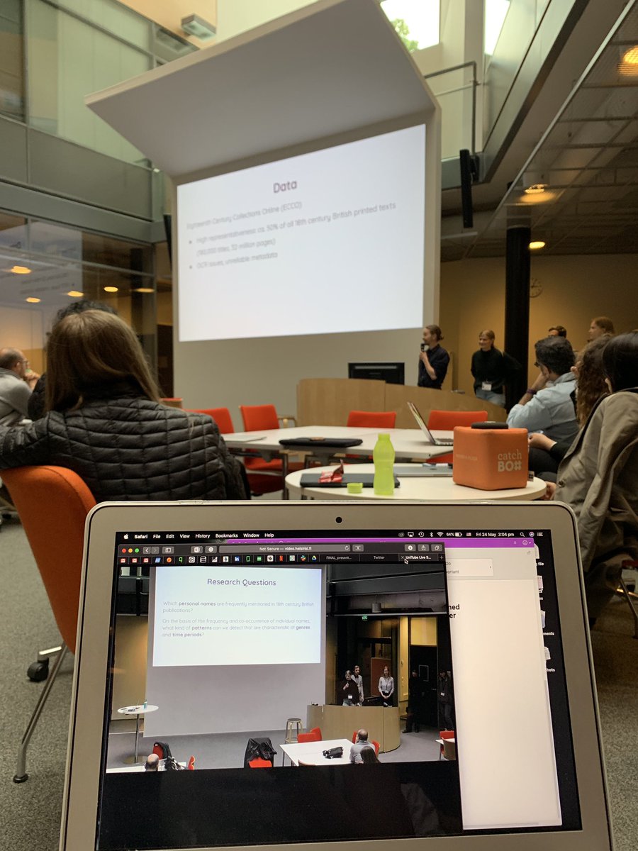NewsDHH19's tweet photo. The 2nd part of the #ddh19 is on woth @GenreAndStyle’s presentation on name-dropping! https://t.co/ldWMZcDGJr