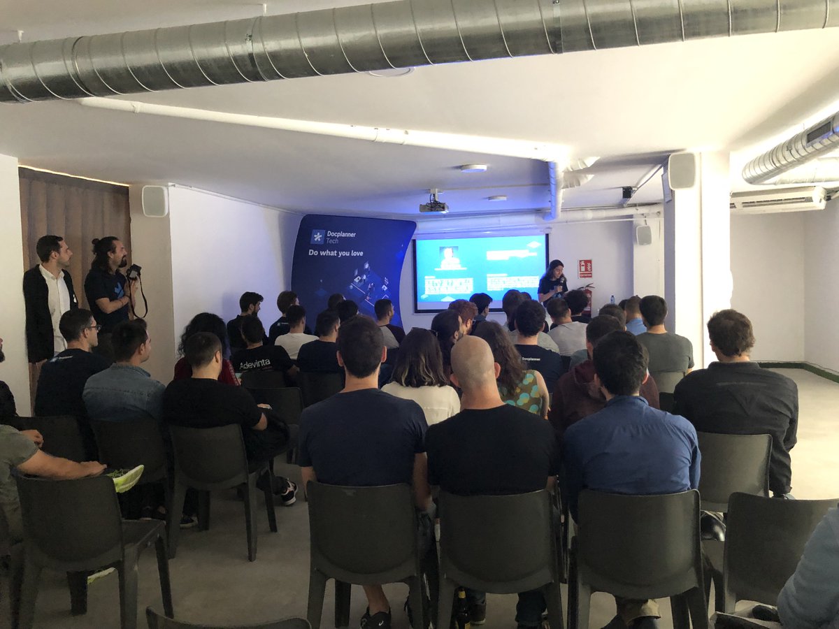 DocplannerTech's tweet photo. Sneak peek to the second edition of our Meetup, yesterday about #frontend technologies. We talked about #vuejs, #angularJS and #HoudiniCSS among others, did you miss it? In June we will do another one, different topics though, stay tuned 😉
Next week.. some more photos!!😎 https://t.co/Jh60Lx3EzN
