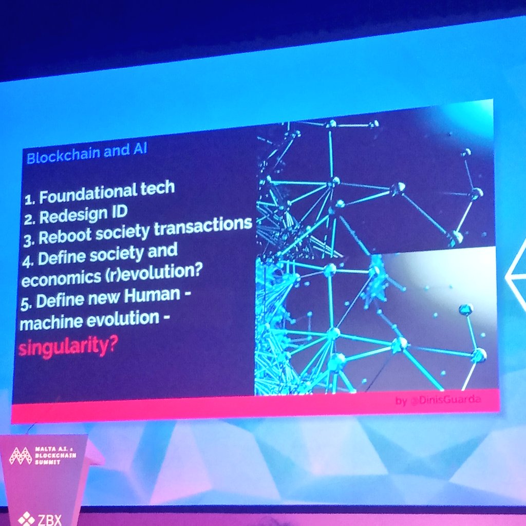 noelleleo's tweet photo. Fascinating talk from @dinisguarda at #blockchainMT about #dna #digitaldna and how #blockchain can help us govern in an (hopefully) ethical way the human-machine (r)evolution.
10mn was way too short, looking to delve further into the subject! https://t.co/e7X6hV6jOA
