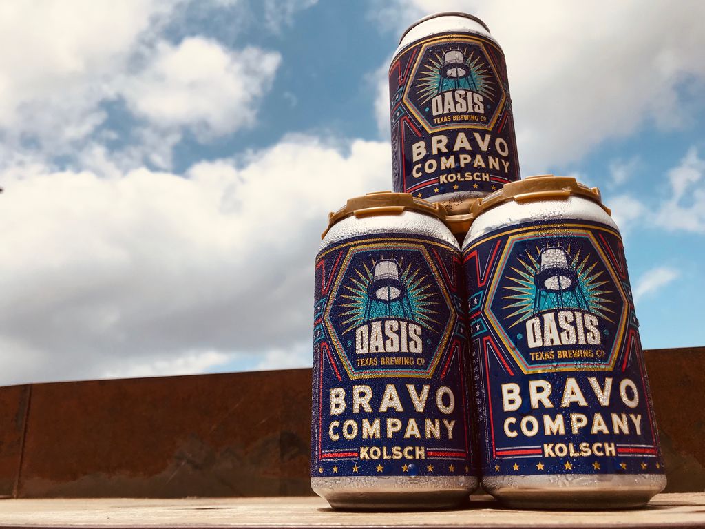 OasisTXBrewing's tweet photo. This is our salute to veterans like Josh Eilers at Ranger Cattle. OTXBC and @RangerCattle collaborated to create Bravo Company as a tribute to veterans. This clean and crisp blonde kölsch uses Bravo hops. A portion of the proceeds will go to the Farmer Veteran Coalition.
#otxbc https://t.co/9TzkLhc4RA