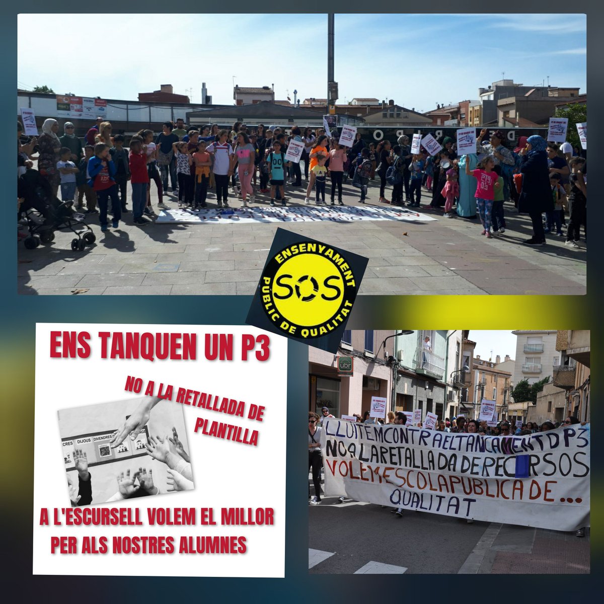 Escurselll's tweet photo. Les famílies volem agrair a tots els que ens esteu donant ànims i suport. #notancamentdelinies a Ripollet. No a les retallades. No pararem #somescursell  per una escola pública de qualitat!!! @JosepBargallo, @jesus_vinyes, #escolapublica @FaPaCcat
@RevistaRipollet @educaciocat https://t.co/5bdbVWMJwv